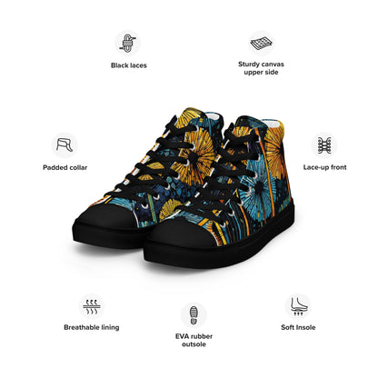 Dandelion Wish High Top Canvas Shoes | Hand-Drawn Botanical Sneakers