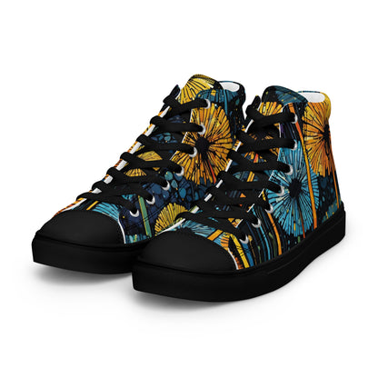 Dandelion Wish High Top Canvas Shoes | Hand-Drawn Botanical Sneakers
