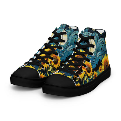Sunflower High Top Canvas Shoes | Cheerful Floral Sneakers