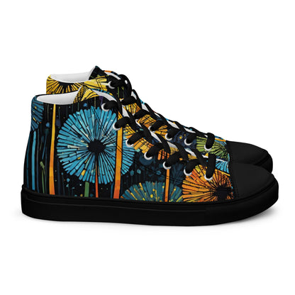 Dandelion Wish High Top Canvas Shoes | Hand-Drawn Botanical Sneakers