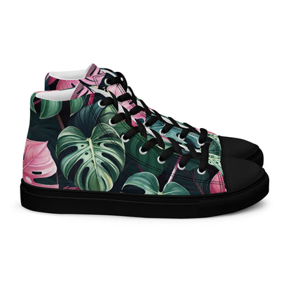Monstera Leaf High Top Canvas Shoes | Tropical Plant Lover Sneakers