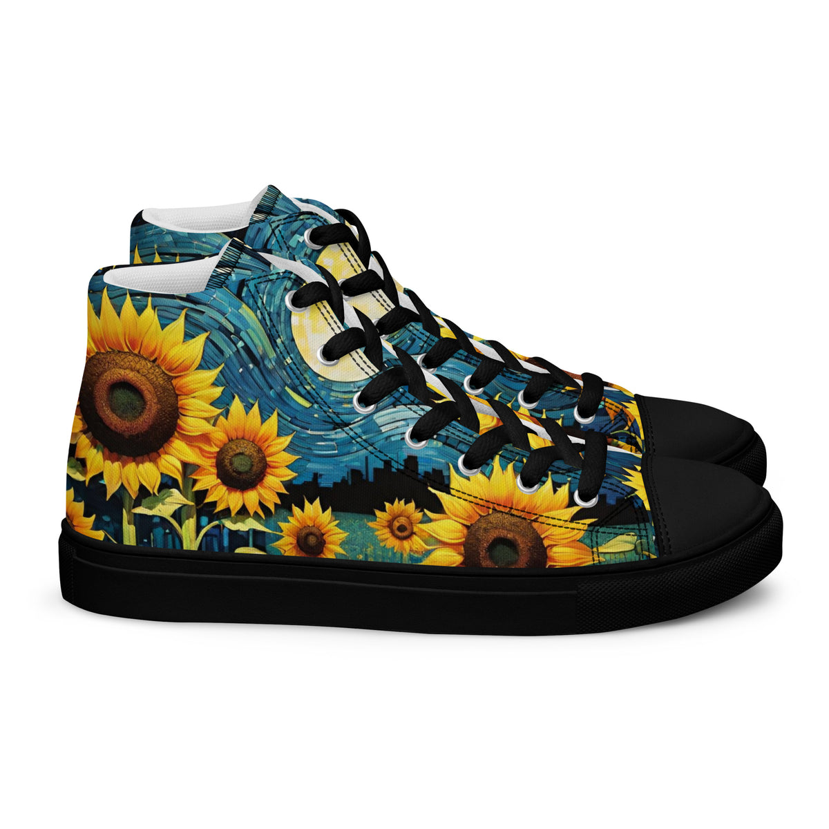 Sunflower High Top Canvas Shoes | Cheerful Floral Sneakers