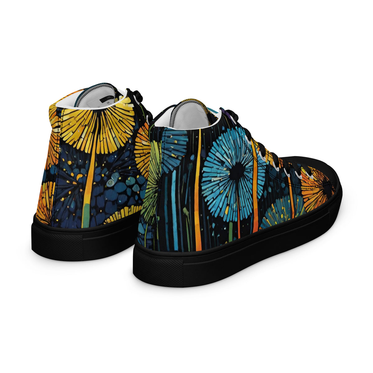 Dandelion Wish High Top Canvas Shoes | Hand-Drawn Botanical Sneakers