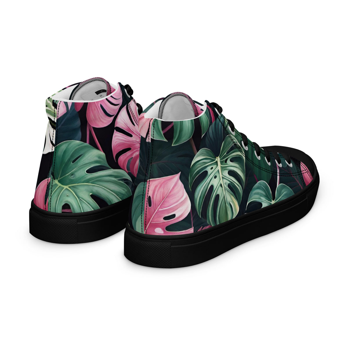 Monstera Leaf High Top Canvas Shoes | Tropical Plant Lover Sneakers