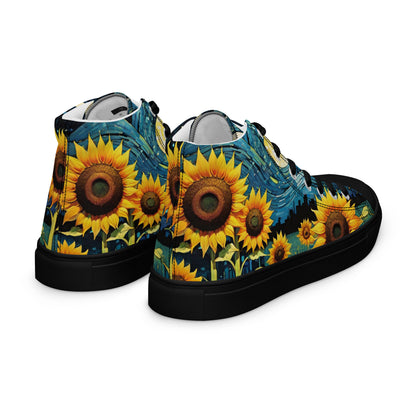 Sunflower High Top Canvas Shoes | Cheerful Floral Sneakers