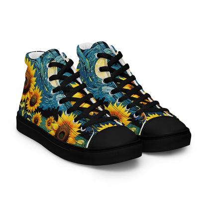 Sunflower High Top Canvas Shoes | Cheerful Floral Sneakers