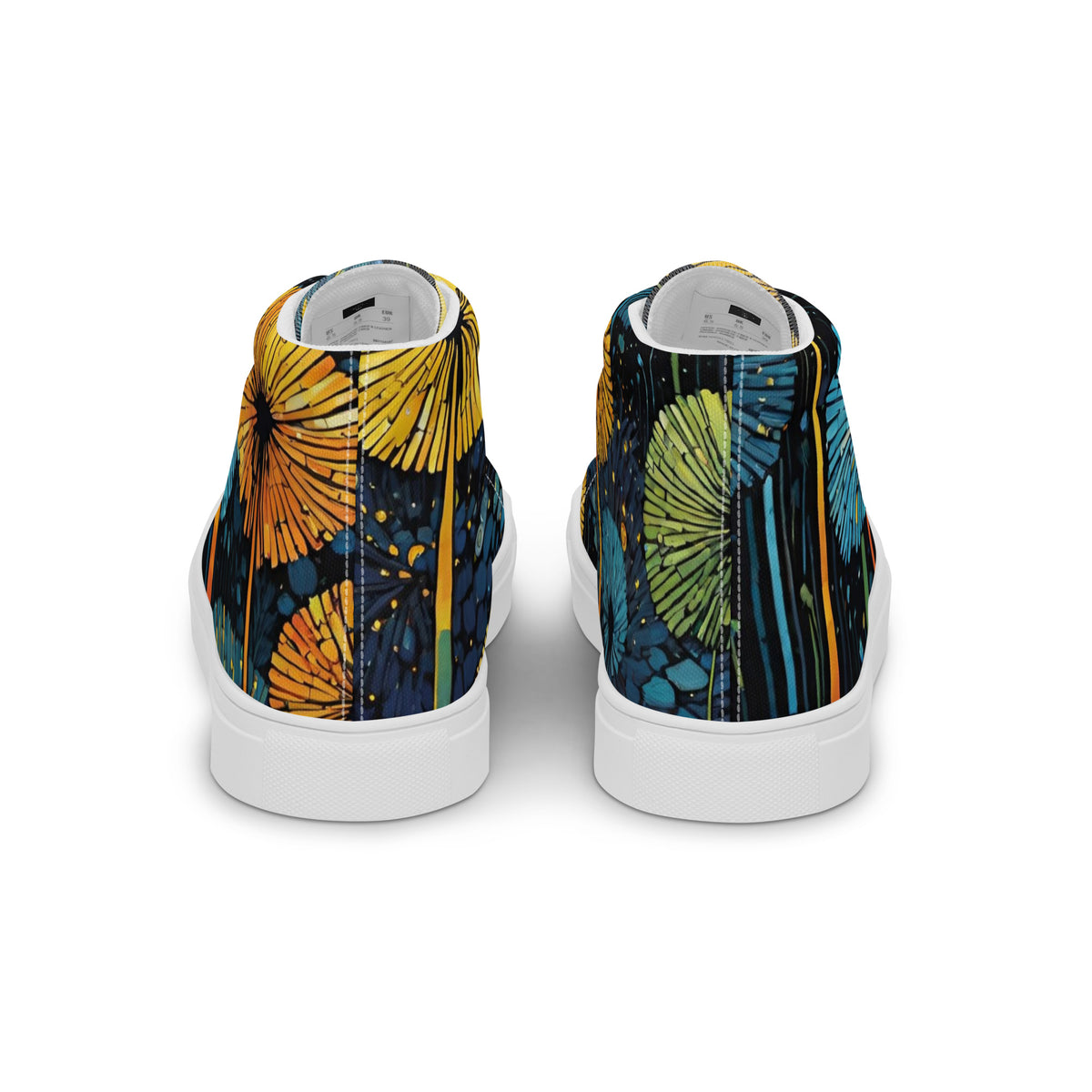 Dandelion Wish High Top Canvas Shoes | Hand-Drawn Botanical Sneakers