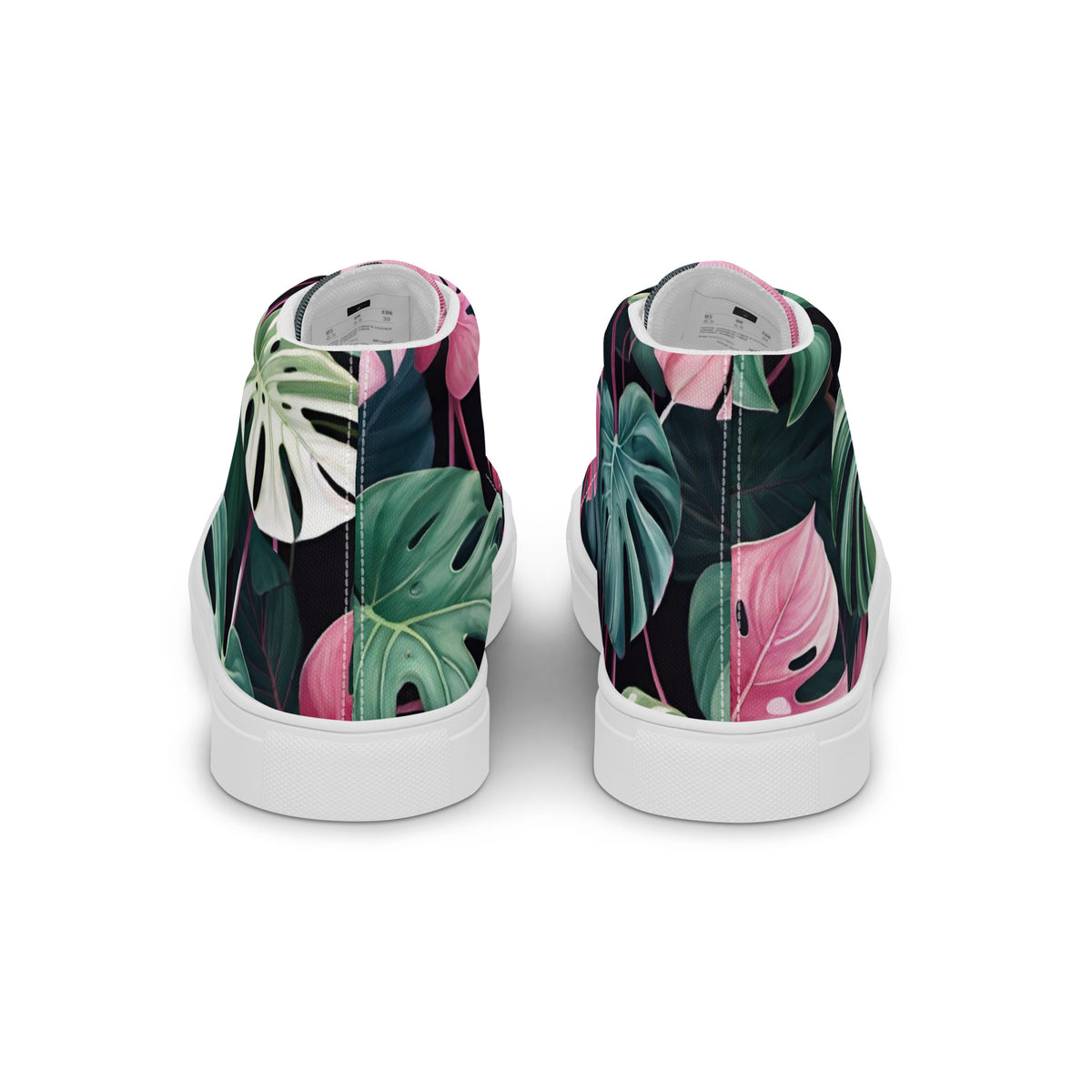 Monstera Leaf High Top Canvas Shoes | Tropical Plant Lover Sneakers