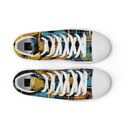 Dandelion Wish High Top Canvas Shoes | Hand-Drawn Botanical Sneakers
