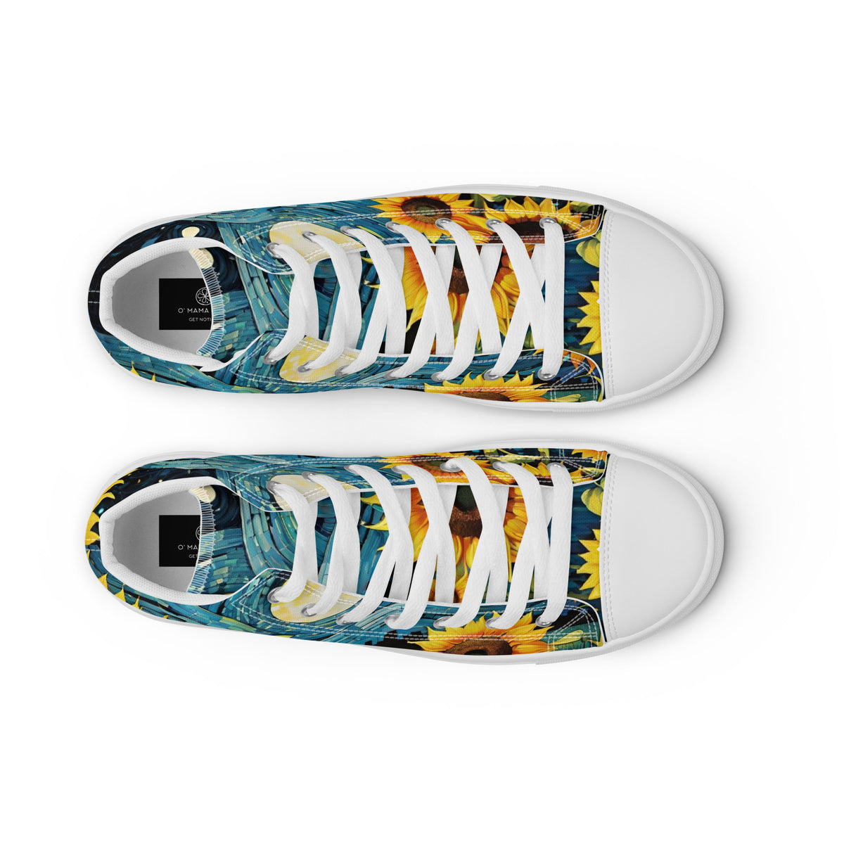 Sunflower High Top Canvas Shoes | Cheerful Floral Sneakers