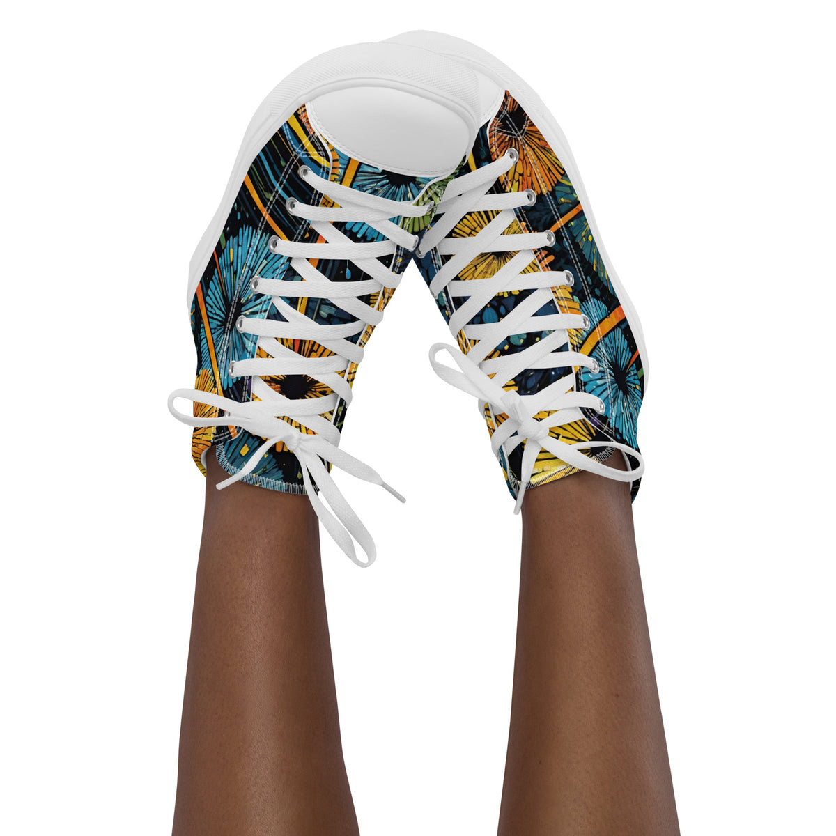 Dandelion Wish High Top Canvas Shoes | Hand-Drawn Botanical Sneakers