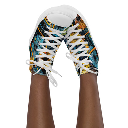 Dandelion Wish High Top Canvas Shoes | Hand-Drawn Botanical Sneakers