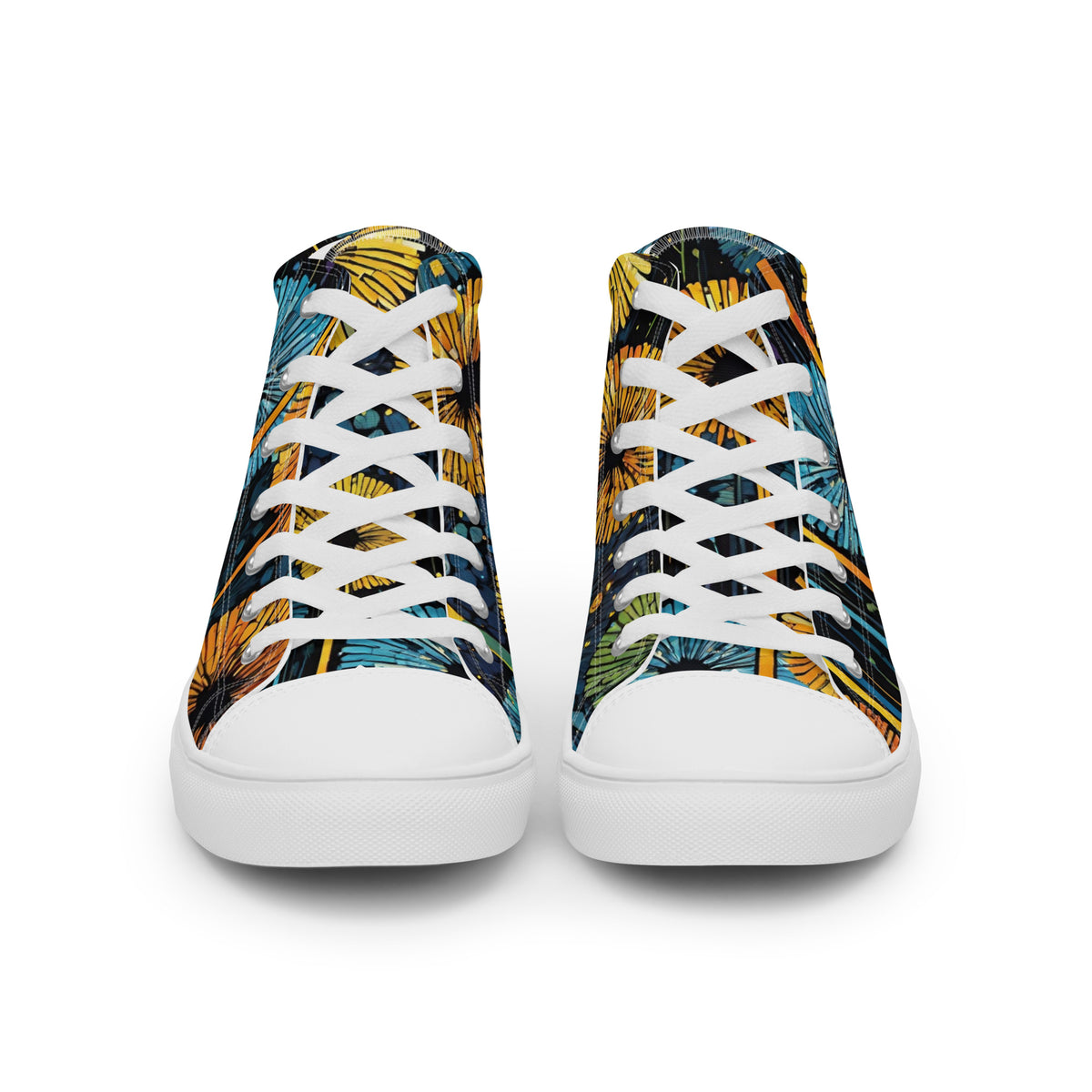 Dandelion Wish High Top Canvas Shoes | Hand-Drawn Botanical Sneakers