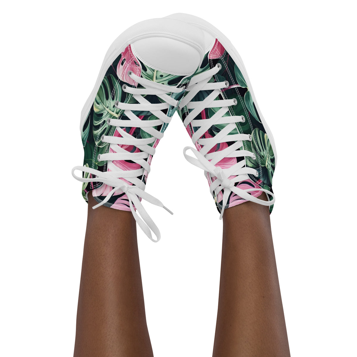 Monstera Leaf High Top Canvas Shoes | Tropical Plant Lover Sneakers