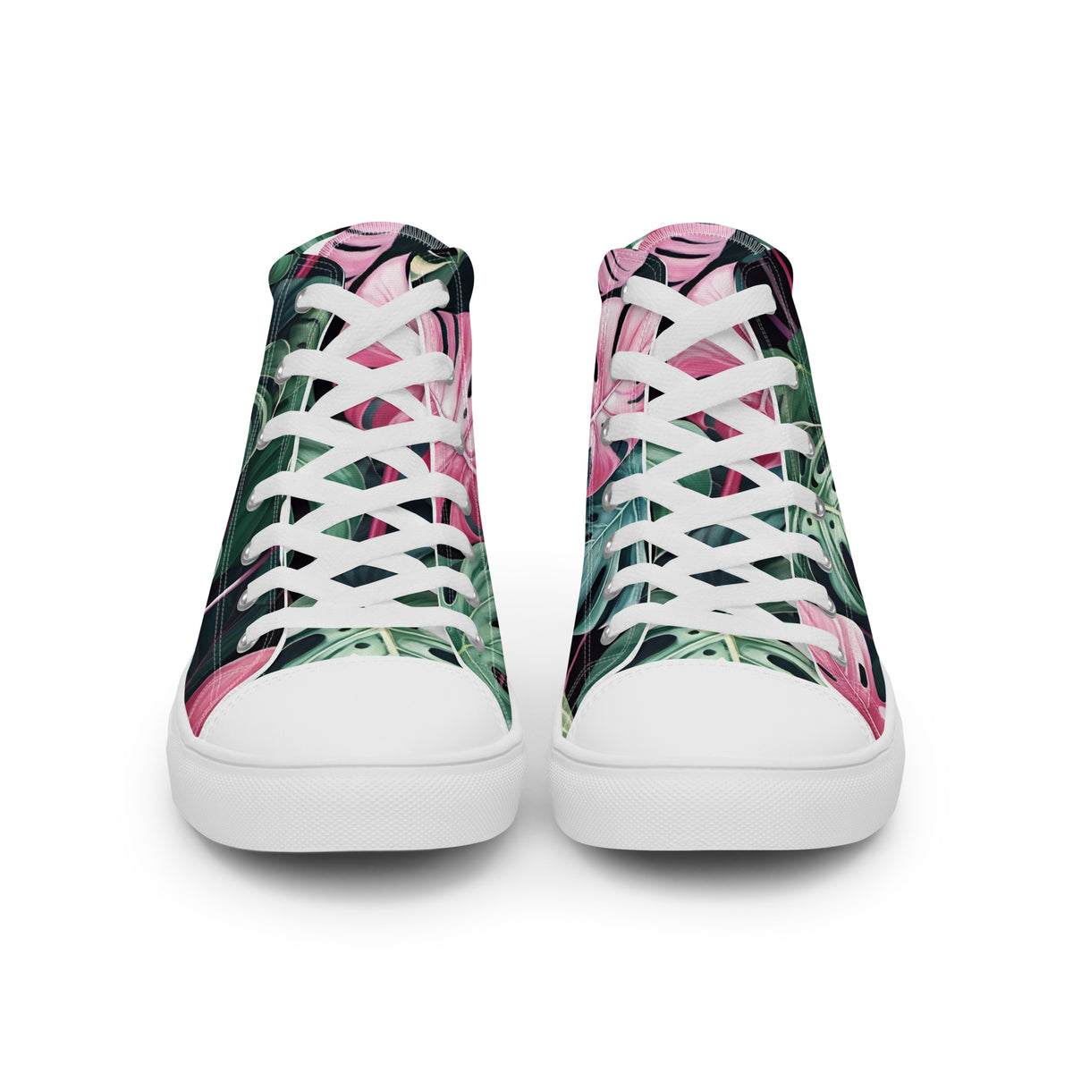 Monstera Leaf High Top Canvas Shoes | Tropical Plant Lover Sneakers