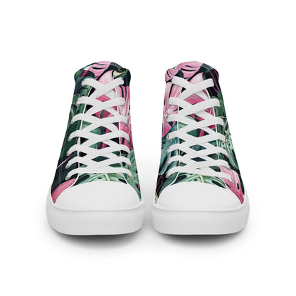 Monstera Leaf High Top Canvas Shoes | Tropical Plant Lover Sneakers