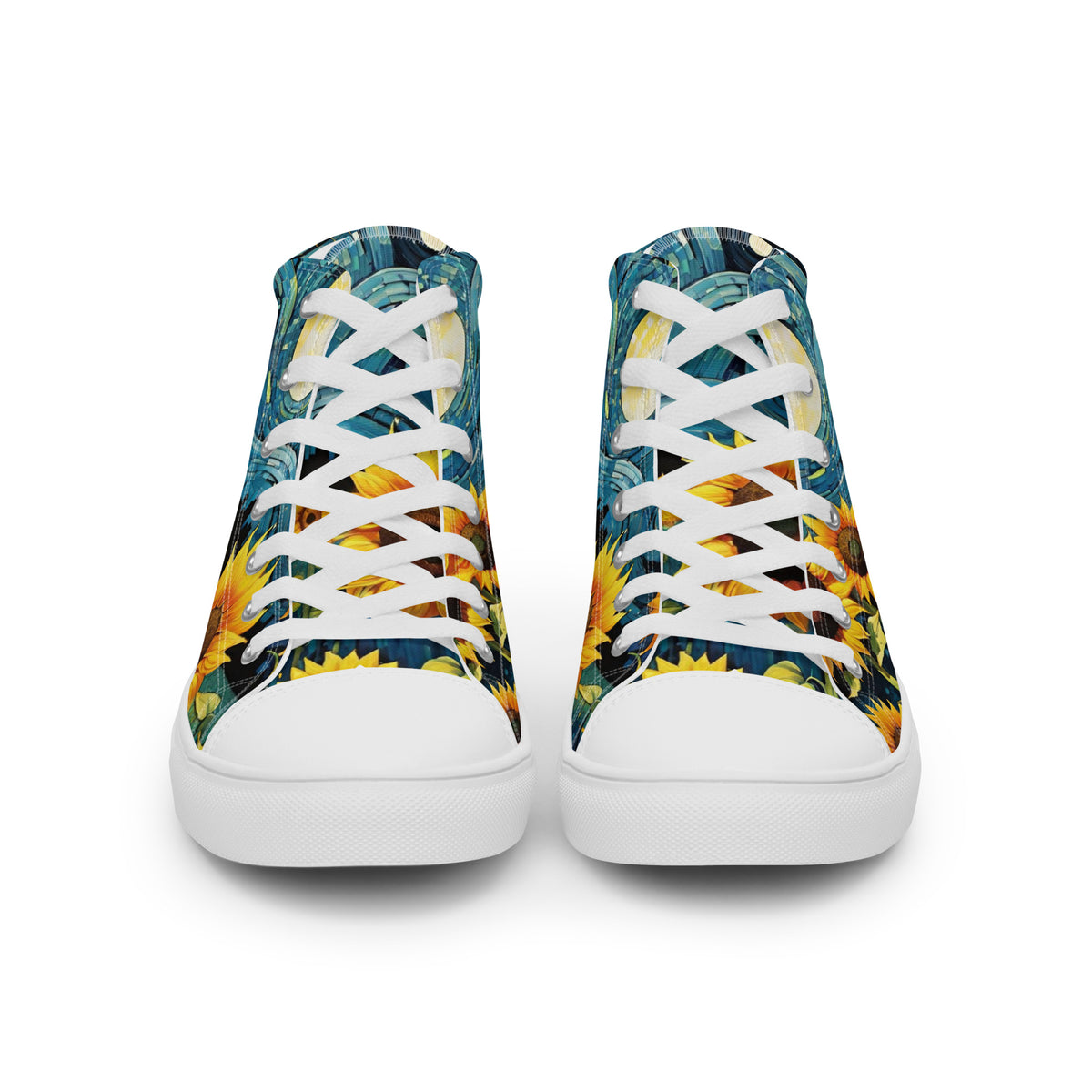 Sunflower High Top Canvas Shoes | Cheerful Floral Sneakers
