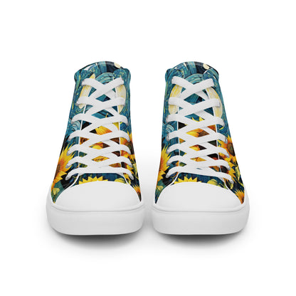 Sunflower High Top Canvas Shoes | Cheerful Floral Sneakers