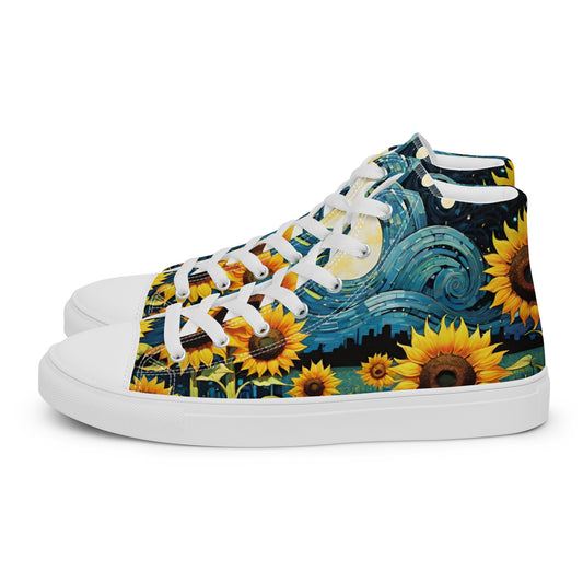 Sunflower High Top Canvas Shoes | Cheerful Floral Sneakers