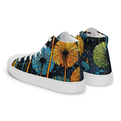 Dandelion Wish High Top Canvas Shoes | Hand-Drawn Botanical Sneakers
