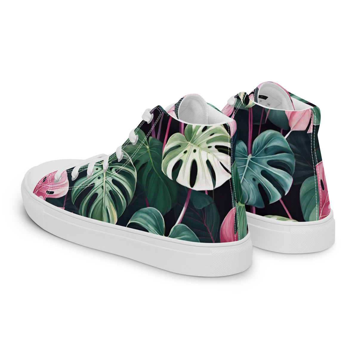 Monstera Leaf High Top Canvas Shoes | Tropical Plant Lover Sneakers