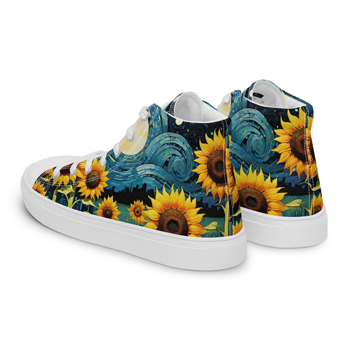 Sunflower High Top Canvas Shoes | Cheerful Floral Sneakers