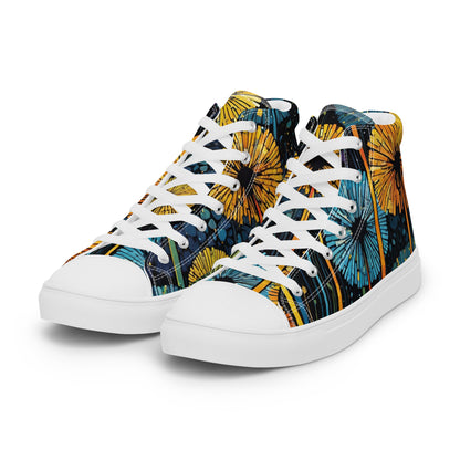 Dandelion Wish High Top Canvas Shoes | Hand-Drawn Botanical Sneakers
