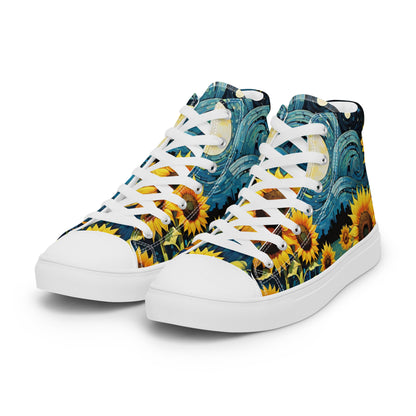 Sunflower High Top Canvas Shoes | Cheerful Floral Sneakers