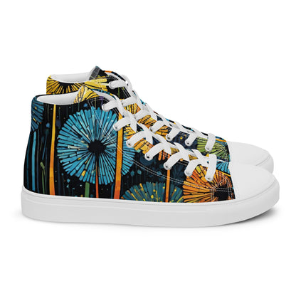 Dandelion Wish High Top Canvas Shoes | Hand-Drawn Botanical Sneakers