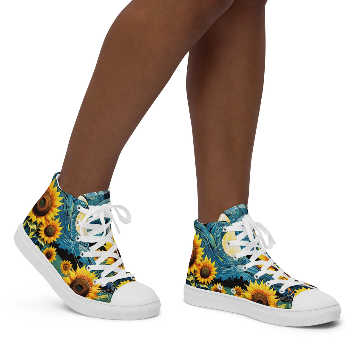 Sunflower High Top Canvas Shoes | Cheerful Floral Sneakers