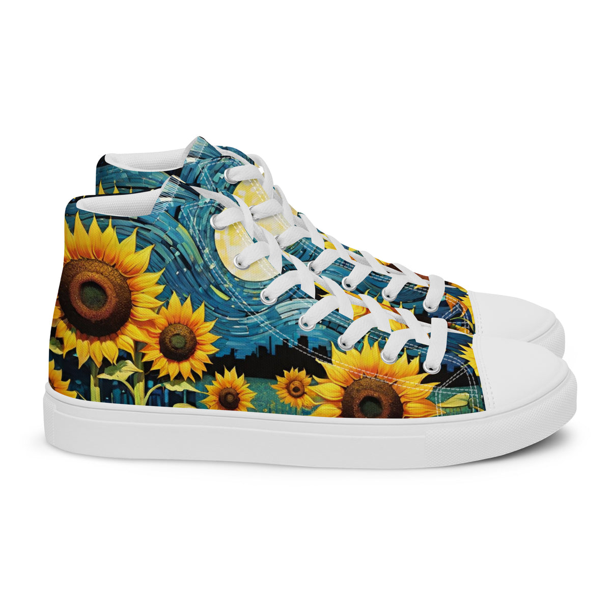 Sunflower High Top Canvas Shoes | Cheerful Floral Sneakers