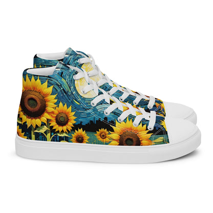 Sunflower High Top Canvas Shoes | Cheerful Floral Sneakers