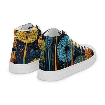Dandelion Wish High Top Canvas Shoes | Hand-Drawn Botanical Sneakers
