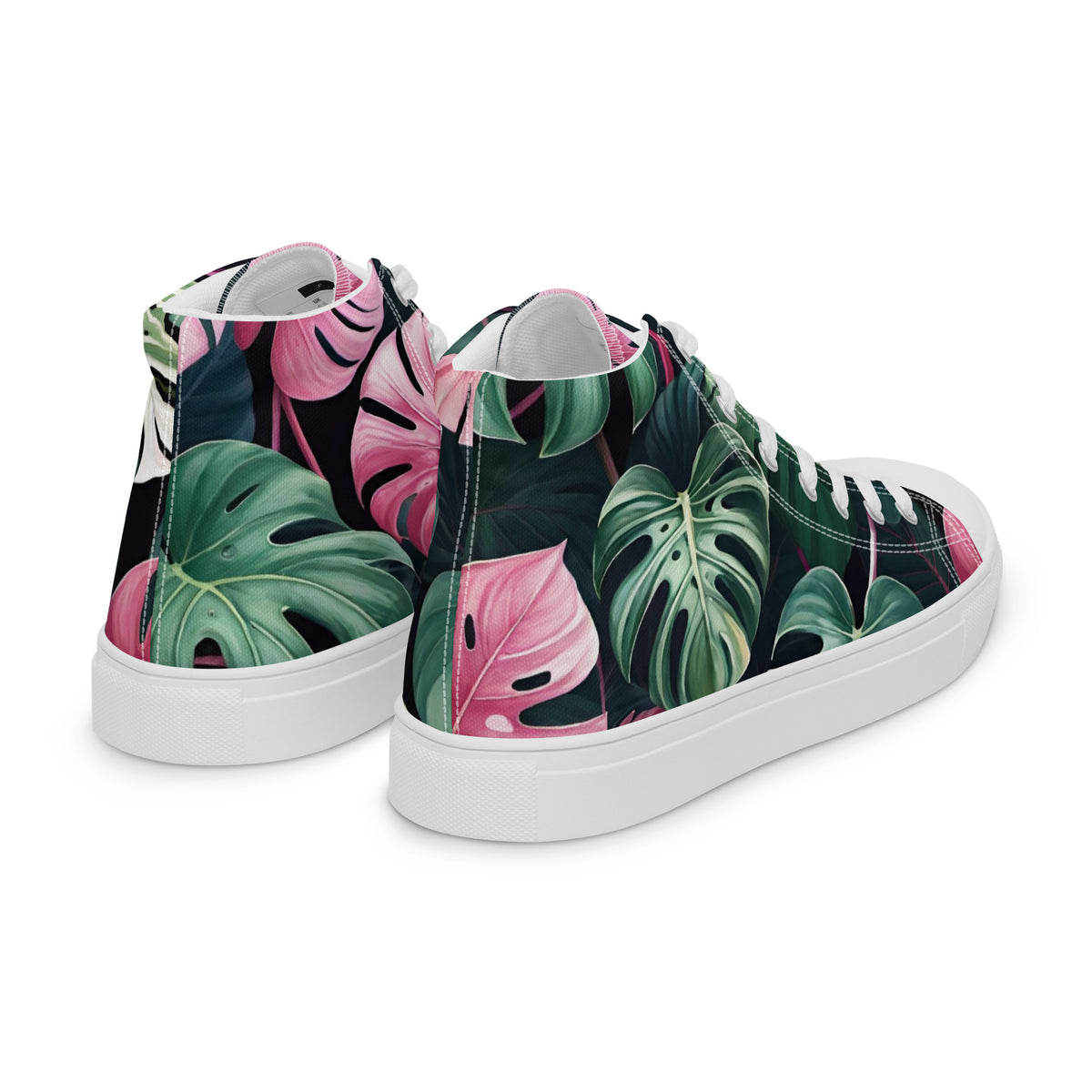 Monstera Leaf High Top Canvas Shoes | Tropical Plant Lover Sneakers