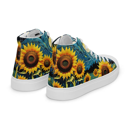 Sunflower High Top Canvas Shoes | Cheerful Floral Sneakers