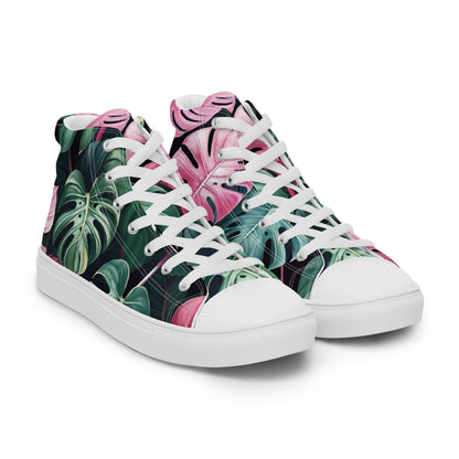 Monstera Leaf High Top Canvas Shoes | Tropical Plant Lover Sneakers