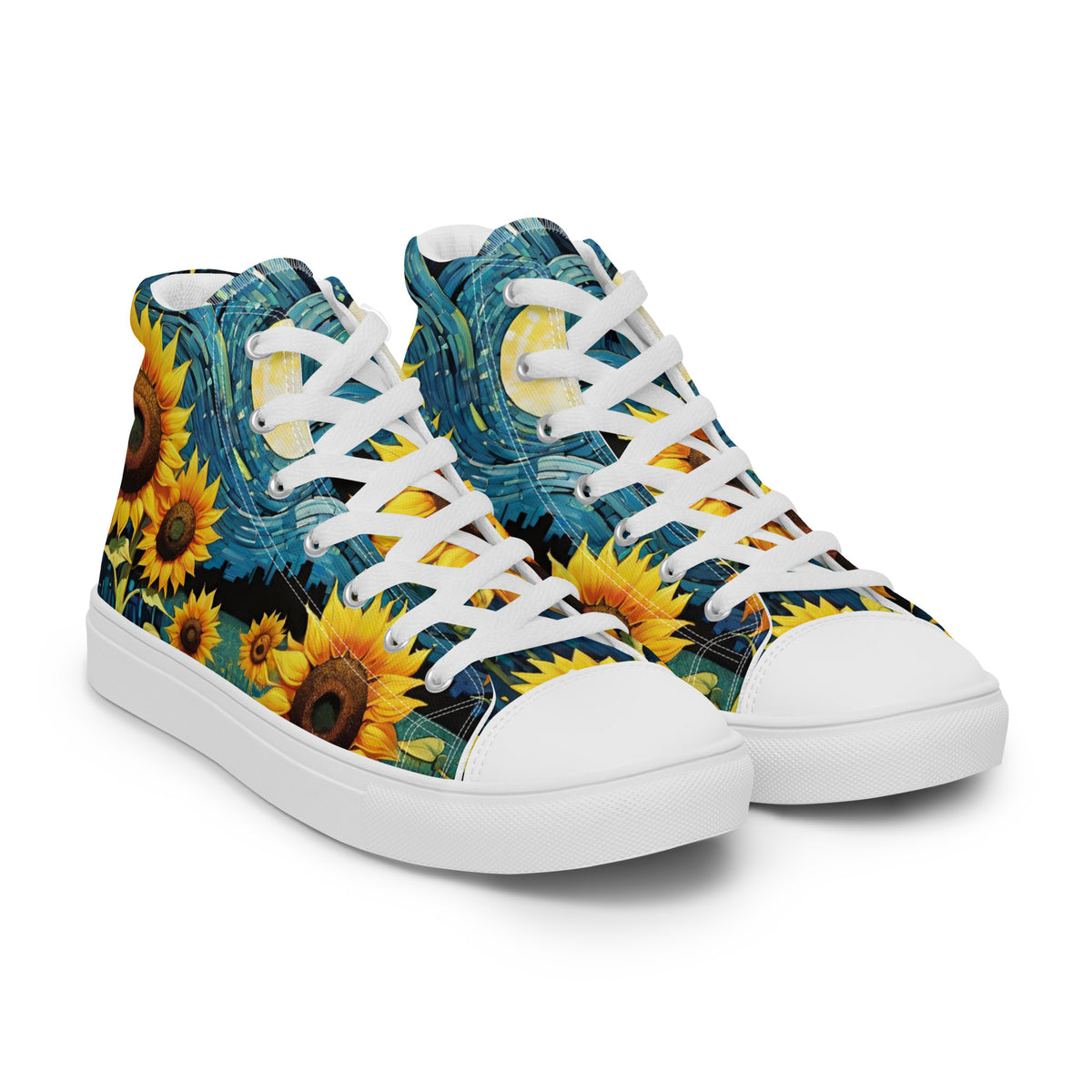 Sunflower High Top Canvas Shoes | Cheerful Floral Sneakers